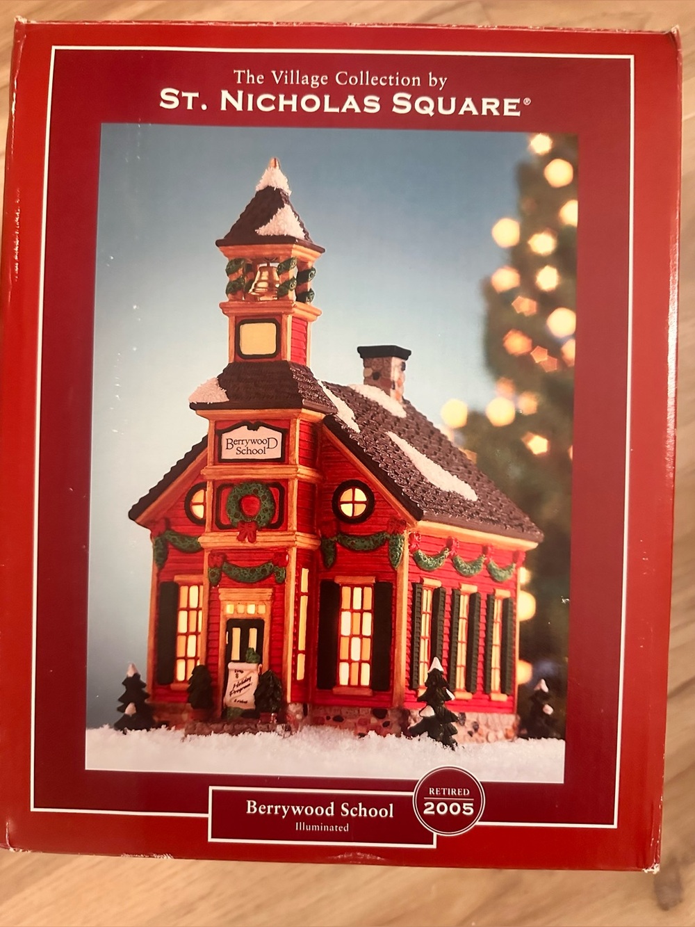 St. Nicholas Square Berrywood School Illuminated Holiday Village - Retired 2005